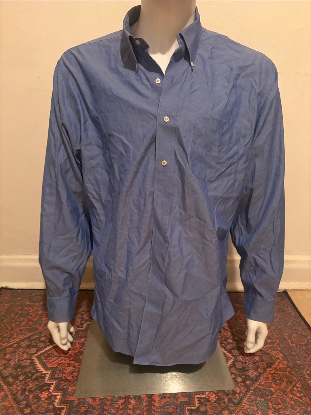 Brooks Brothers Men's Blue Button-Down Dress Shirt